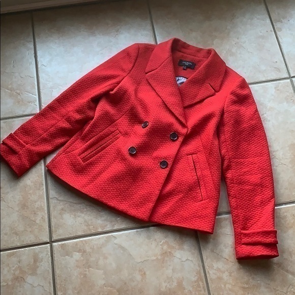 FINAL SALE Talbots Streetwear Red Double Breasted Pea Coat Size 8P - Picture 1 of 6